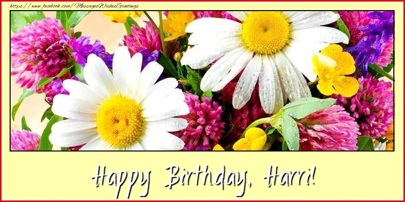Greetings Cards for Birthday - Flowers | Happy Birthday, Harri!