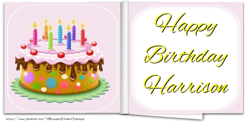 Greetings Cards for Birthday - Cake | Happy Birthday Harrison
