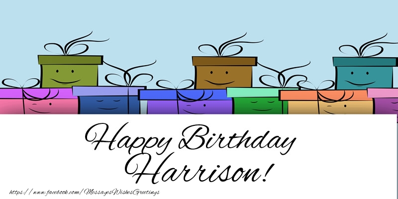 Greetings Cards for Birthday - Gift Box | Happy Birthday Harrison!