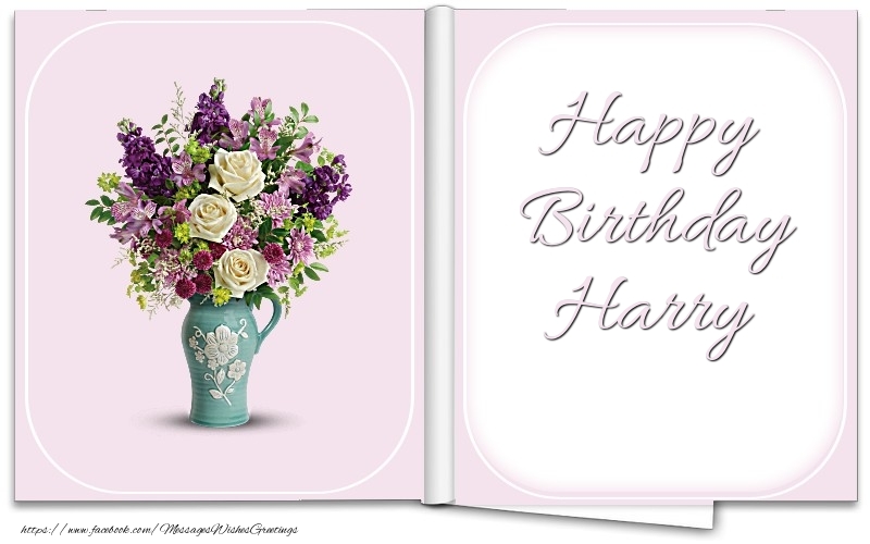 Greetings Cards for Birthday - Bouquet Of Flowers | Happy Birthday Harry