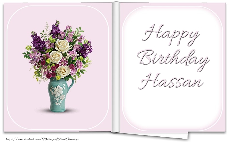 Greetings Cards for Birthday - Bouquet Of Flowers | Happy Birthday Hassan