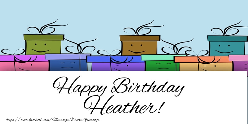 Greetings Cards for Birthday - Gift Box | Happy Birthday Heather!
