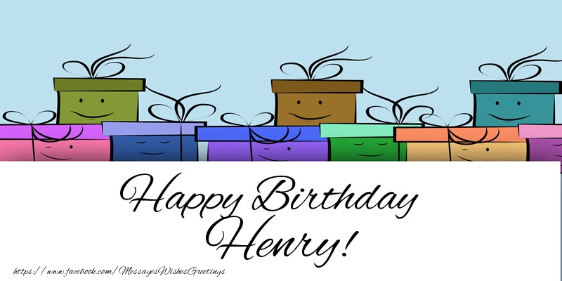Greetings Cards for Birthday - Gift Box | Happy Birthday Henry!