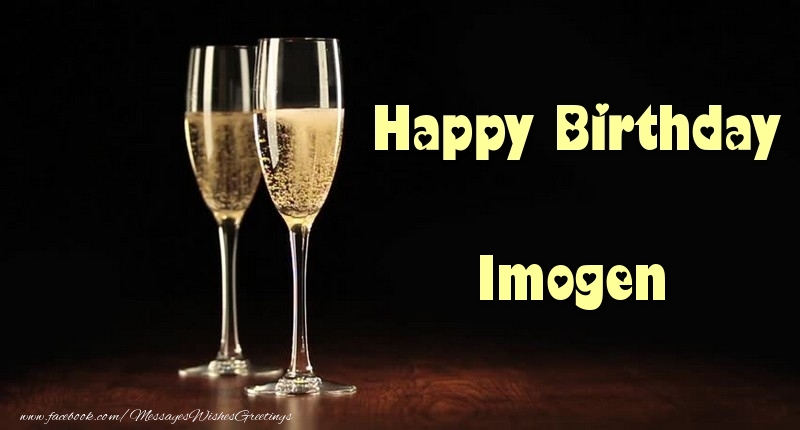 Greetings Cards for Birthday - Champagne | Happy Birthday Imogen