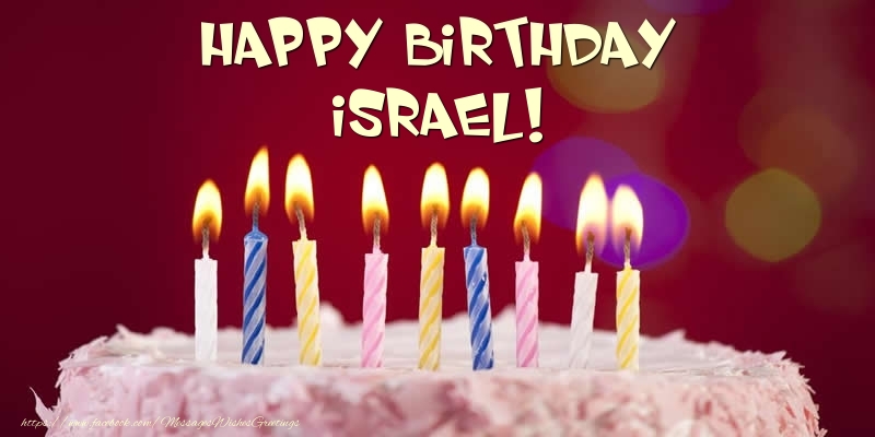 Greetings Cards for Birthday -  Cake - Happy Birthday Israel!