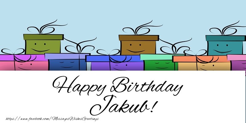 Greetings Cards for Birthday - Gift Box | Happy Birthday Jakub!