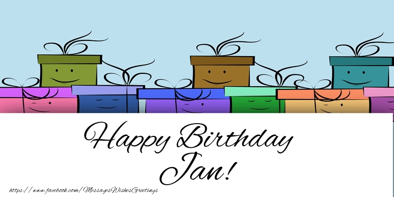 Greetings Cards for Birthday - Gift Box | Happy Birthday Jan!