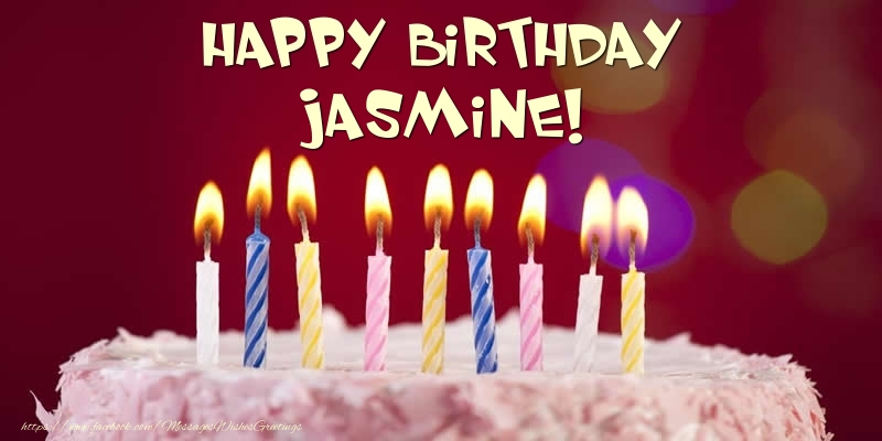 Greetings Cards for Birthday -  Cake - Happy Birthday Jasmine!