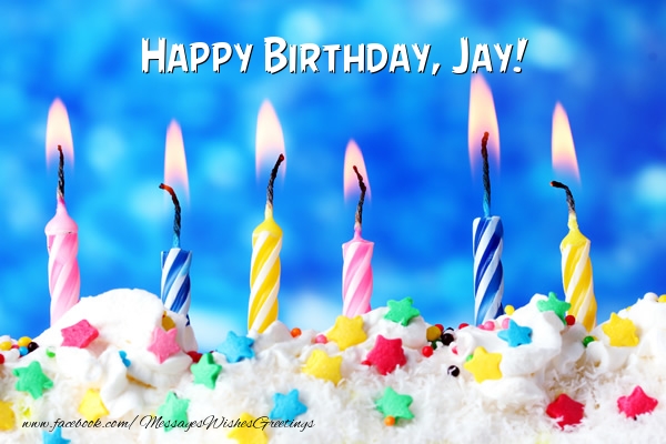 Greetings Cards for Birthday - Cake & Candels | Happy Birthday, Jay!