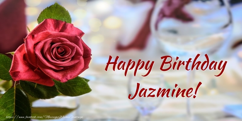 Greetings Cards for Birthday - Roses | Happy Birthday Jazmine!