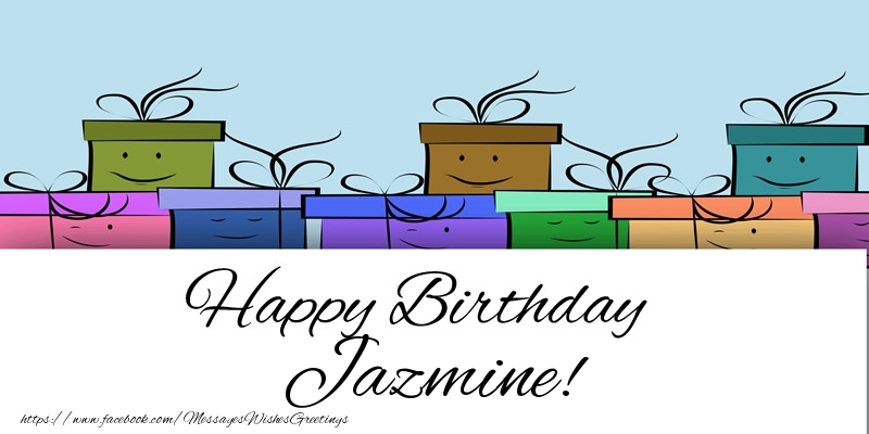 Greetings Cards for Birthday - Gift Box | Happy Birthday Jazmine!