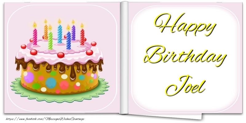 Greetings Cards for Birthday - Cake | Happy Birthday Joel
