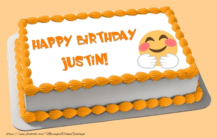 Greetings Cards for Birthday - Happy Birthday Justin! Cake