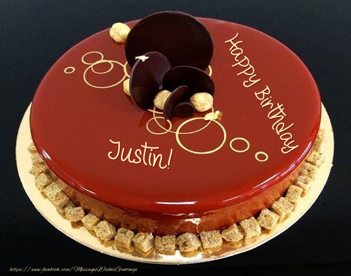 Greetings Cards for Birthday -  Cake: Happy Birthday Justin!