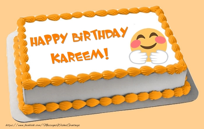Greetings Cards for Birthday -  Happy Birthday Kareem! Cake