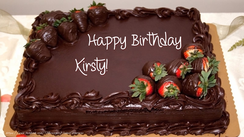 Greetings Cards for Birthday -  Happy Birthday Kirsty! - Cake