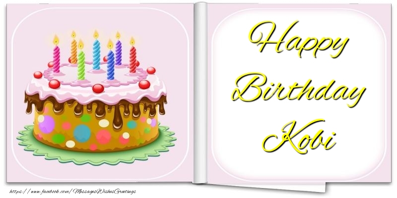 Greetings Cards for Birthday - Cake | Happy Birthday Kobi