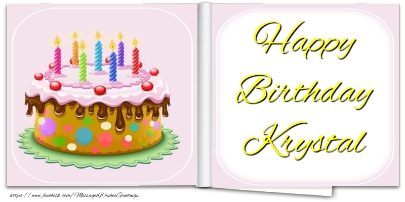 Greetings Cards for Birthday - Cake | Happy Birthday Krystal