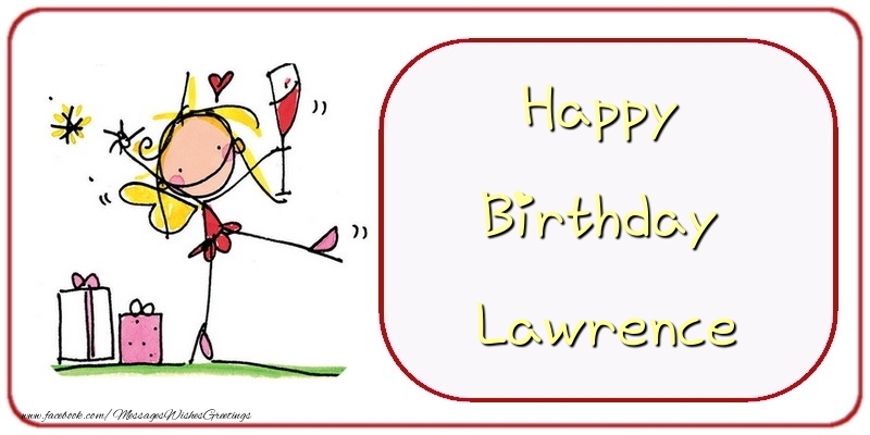 Greetings Cards for Birthday - Champagne & Gift Box | Happy Birthday Lawrence