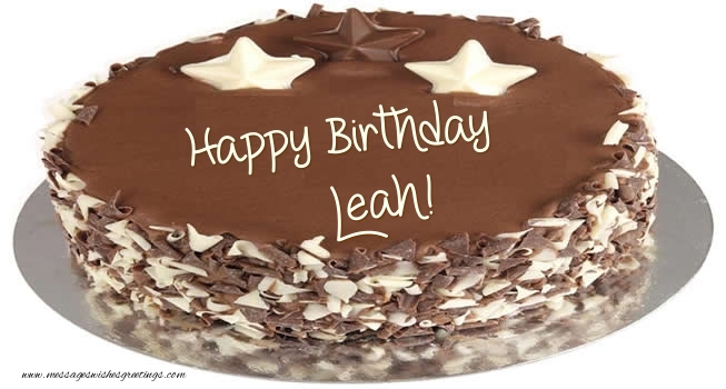 Greetings Cards for Birthday - Cake | Happy Birthday Leah!