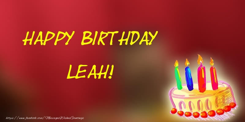 Greetings Cards for Birthday - Happy Birthday Leah!