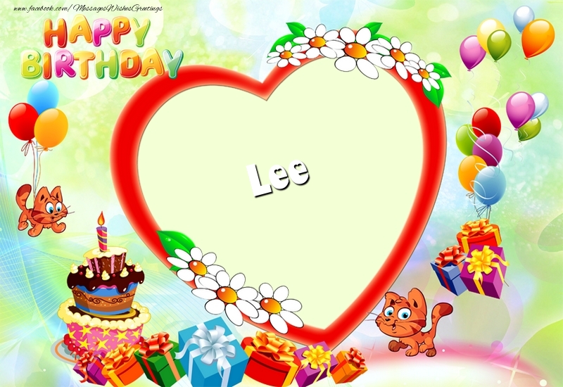 Greetings Cards for Birthday - 2023 & Cake & Gift Box | Happy Birthday, Lee!