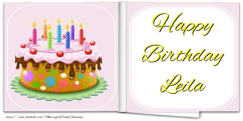 Greetings Cards for Birthday - Cake | Happy Birthday Leila