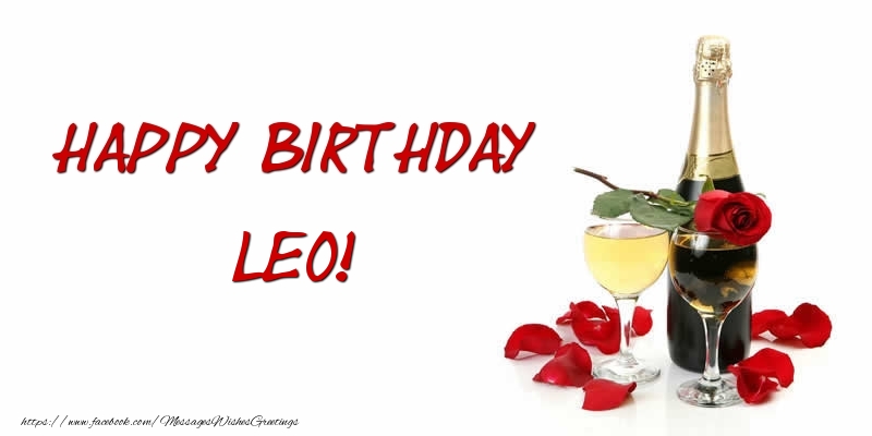  Greetings Cards for Birthday - Champagne | Happy Birthday Leo
