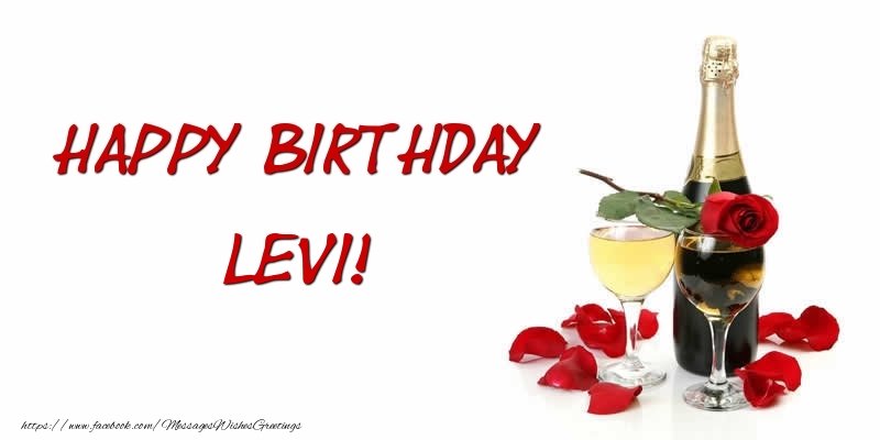 Greetings Cards for Birthday - Champagne | Happy Birthday Levi