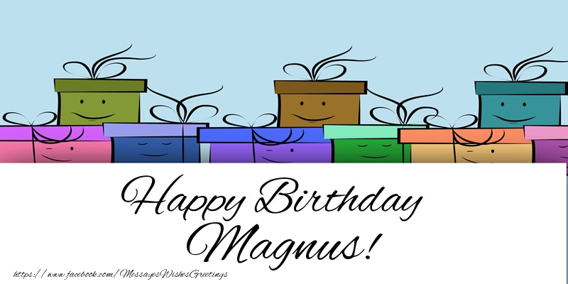 Greetings Cards for Birthday - Gift Box | Happy Birthday Magnus!