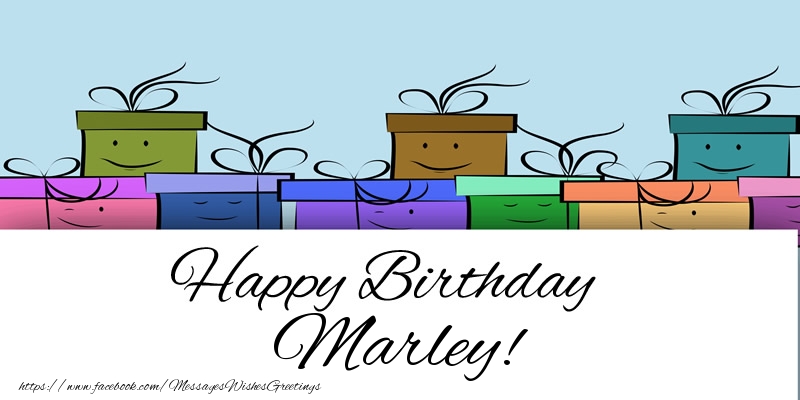 Greetings Cards for Birthday - Gift Box | Happy Birthday Marley!