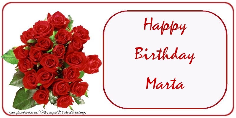 Greetings Cards for Birthday - Happy Birthday Marta