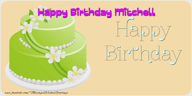 Greetings Cards for Birthday - Balloons & Cake | Happy Birthday Mitchell