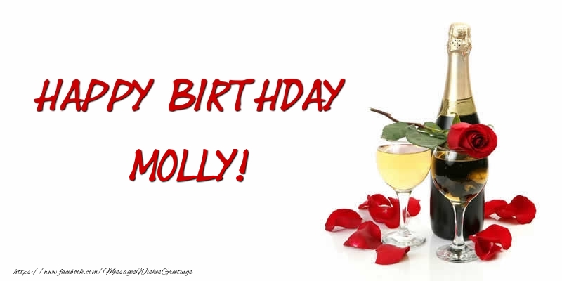 Greetings Cards for Birthday - Champagne | Happy Birthday Molly