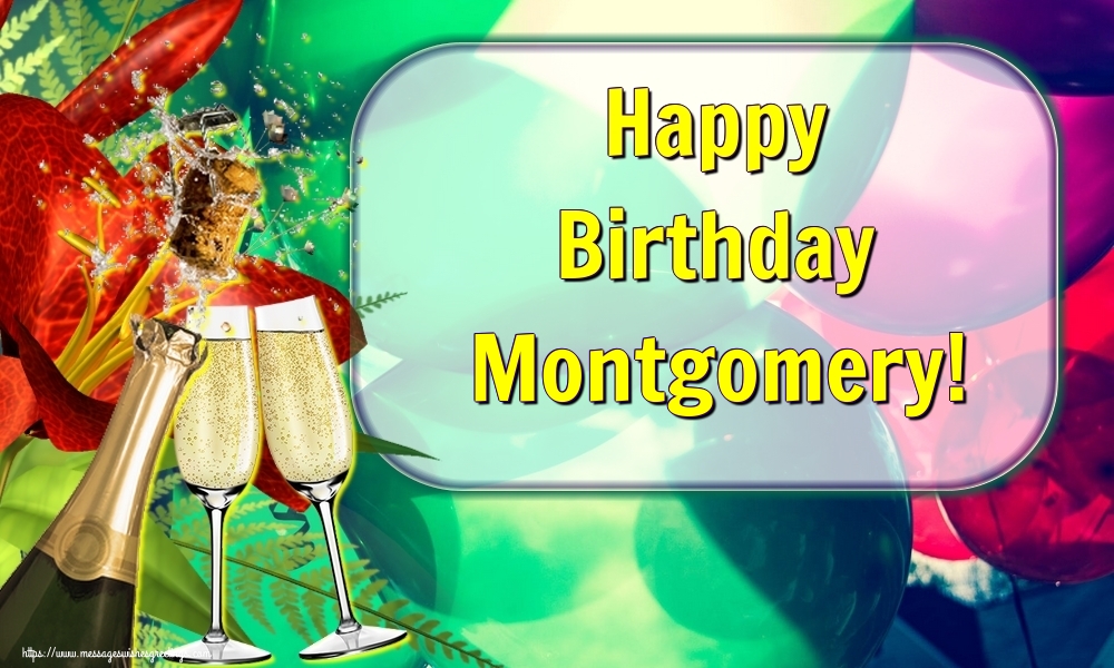 Greetings Cards for Birthday - Champagne | Happy Birthday Montgomery!