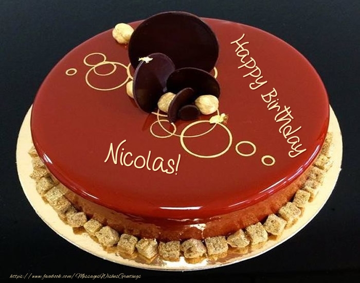 Greetings Cards for Birthday -  Cake: Happy Birthday Nicolas!