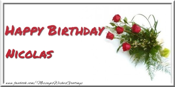 Greetings Cards for Birthday - Bouquet Of Flowers | Happy Birthday Nicolas