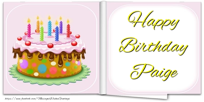 Greetings Cards for Birthday - Cake | Happy Birthday Paige
