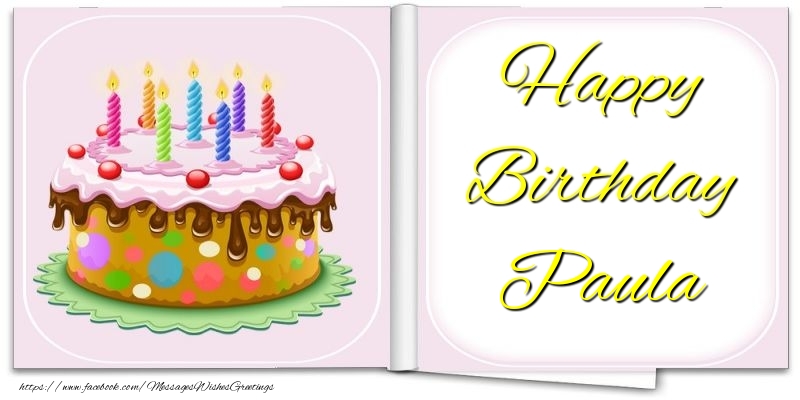Greetings Cards for Birthday - Cake | Happy Birthday Paula