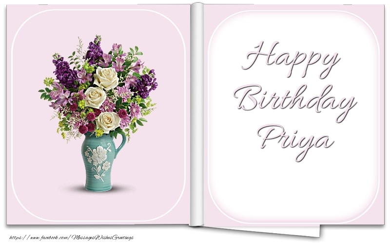 Greetings Cards for Birthday - Bouquet Of Flowers | Happy Birthday Priya