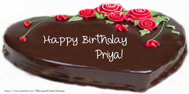 Greetings Cards for Birthday - Cake Happy Birthday Priya!