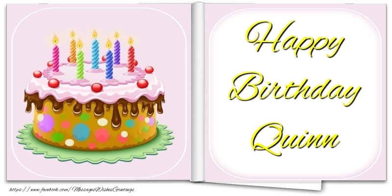 Greetings Cards for Birthday - Cake | Happy Birthday Quinn