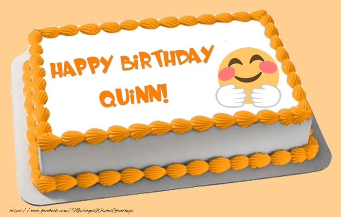 Greetings Cards for Birthday - Happy Birthday Quinn! Cake