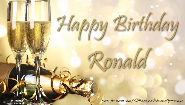 Greetings Cards for Birthday - Champagne | Happy Birthday Ronald
