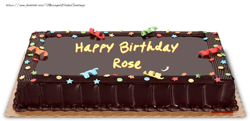 Greetings Cards for Birthday - Cake | Happy Birthday Rose