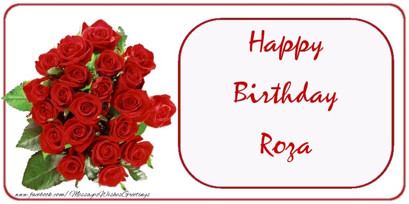 Greetings Cards for Birthday - Bouquet Of Flowers & Roses | Happy Birthday Roza