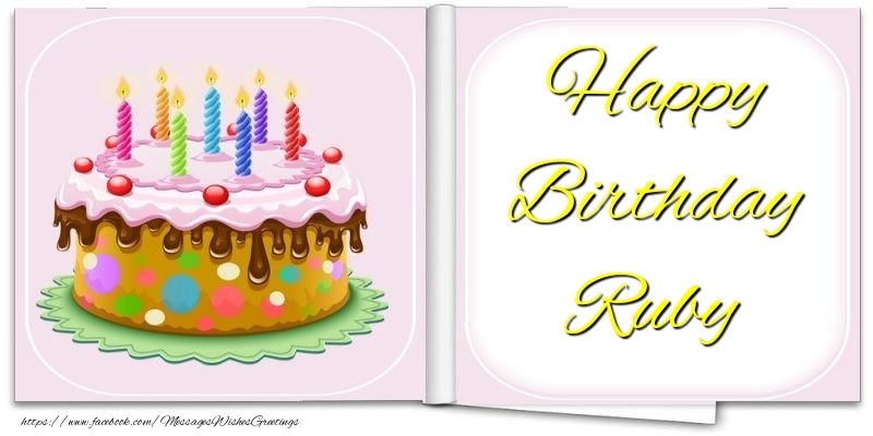 Greetings Cards for Birthday - Cake | Happy Birthday Ruby
