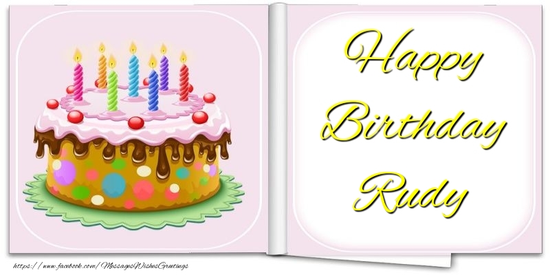 Greetings Cards for Birthday - Cake | Happy Birthday Rudy