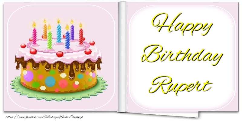 Greetings Cards for Birthday - Cake | Happy Birthday Rupert
