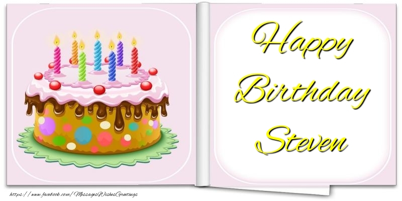 Greetings Cards for Birthday - Cake | Happy Birthday Steven